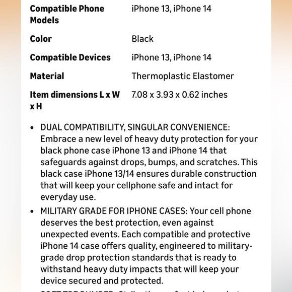 Black Phone Case for iPhone 14 & iPhone 13 - Picture 4 of 5